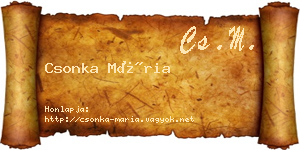 Csonka Mária névjegykártya
