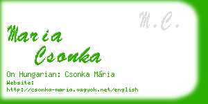 maria csonka business card